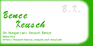 bence keusch business card